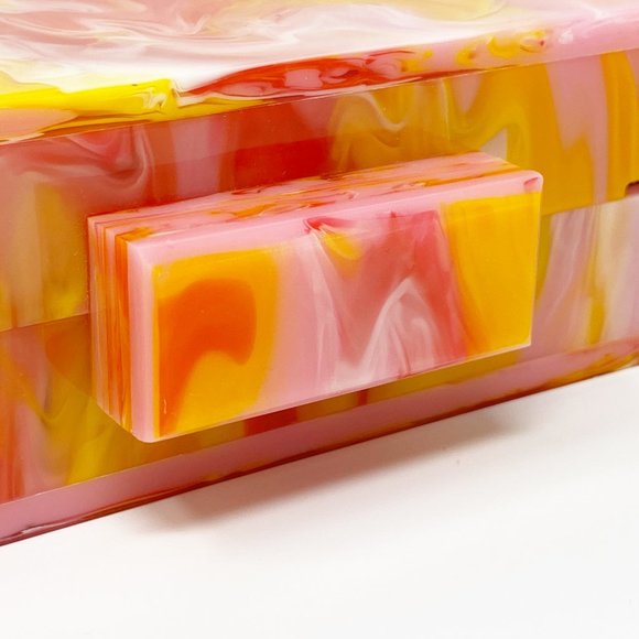 Acrylic Party Box in Pink and Yellow - Picture 6 of 13